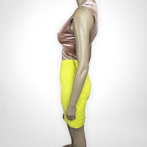 HALOGEN 0 Bright Yellow‎ Pencil Skirt Summer Office Wear Neon Yellow - Picture 3 of 7
